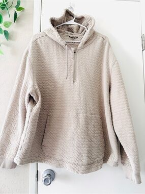 all in motion Quilted Beige Half-Zip Hoodie Size XXL